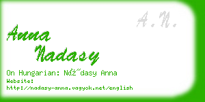anna nadasy business card